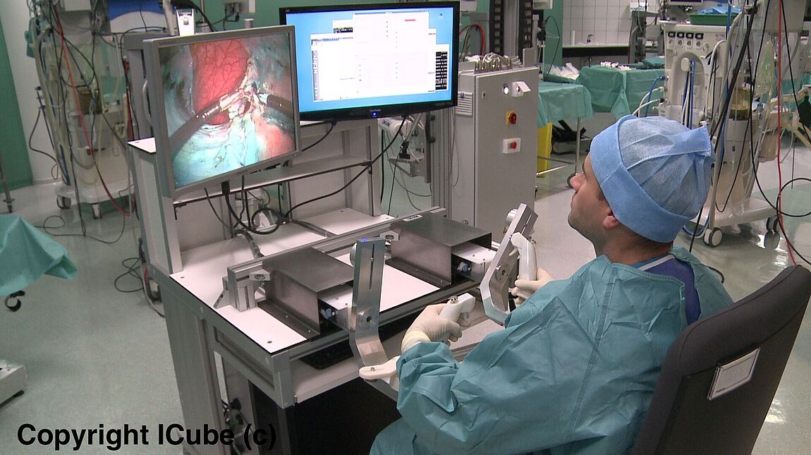 Photograph of a teleoperation surgery