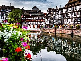 Photograph of a pittoresque district in Strasbourg called "La petite France"