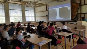 Emmanuel Martins Seromenho, HealthTech PhD student, presenting his work during the scientific session of the Break the Ice event